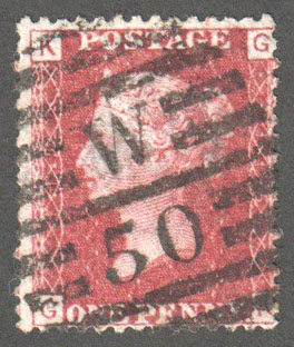 Great Britain Scott 33 Used Plate 115 - GK (1) - Click Image to Close